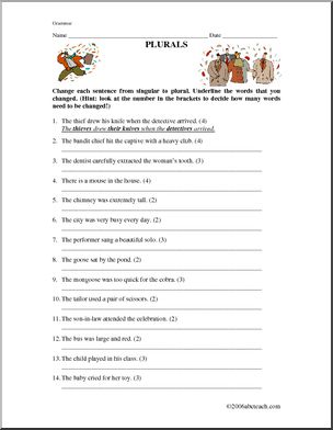 Plural Nouns (elementary) Worksheet
