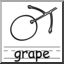 Clip Art: Basic Words: Grape B&W (poster)