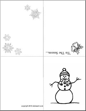 Greeting Card: Christmas (snowman theme)