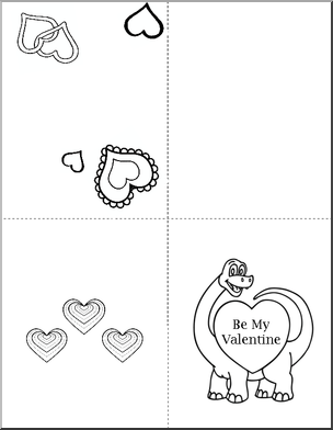 Greeting Card – Be My Valentine Dino (foldable)
