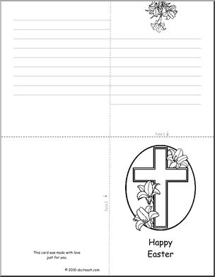 Greeting Card: Easter Lily & Cross (foldable) (elementary)