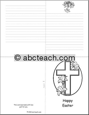 Greeting Card: Easter Lilly & Cross (foldable) (k-1)