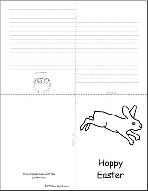 Greeting Card: Easter Hopping Bunny (foldable) (k-1)