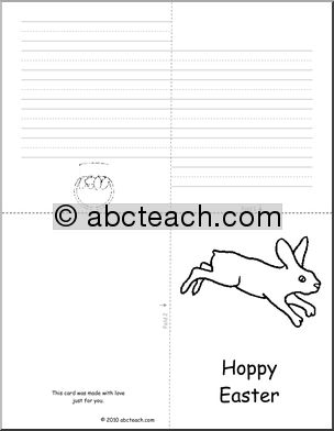 Greeting Card: Easter Hopping Bunny (foldable) (k-1)