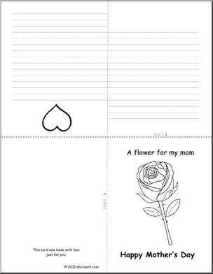 Greeting Card: Mother’s Day Flower (foldable) (b/w) (k-1)