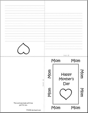 Greeting Card: Mother’s Day Mom 2 (foldable) (b/w) (k-1)