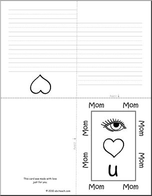 Greeting Card: Mother’s Day Mom 1 (foldable) (b/w) (k-1)