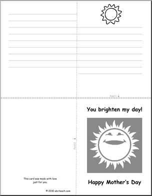 Greeting Card: Mother’s Day Sun (foldable) (elem)