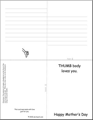 Greeting Card: Mother’s Day Thumb One Loves You (foldable) (elem)