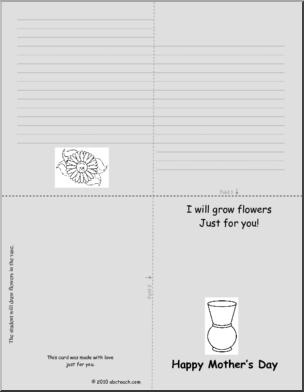 Greeting Card: Mother’s Day Vase (foldable) (k-1)