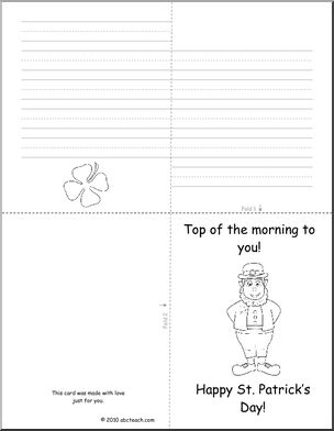 Greeting Card: St. Patrick’s Day Top of the Morning version 2 (K-1)