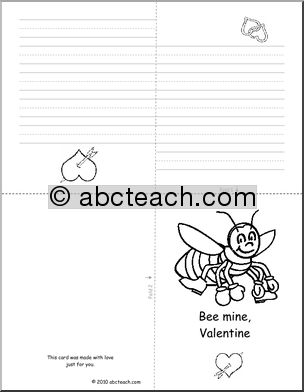 Greeting Card: Valentine Bee (foldable) (K-1)
