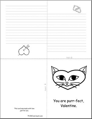 Greeting Card: Valentine Cat (foldable) (K-1)