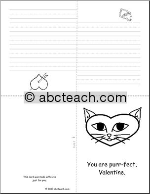 Greeting Card: Valentine Cat (foldable) (K-1)
