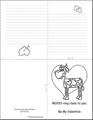 Greeting Card: Valentine Cow (foldable) (K-1)