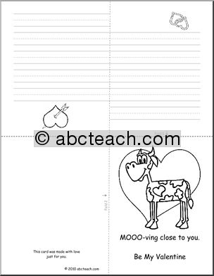 Greeting Card: Valentine Cow (foldable) (K-1)