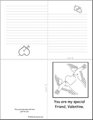 Greeting Card: Valentine Doves (foldable) (K-1)