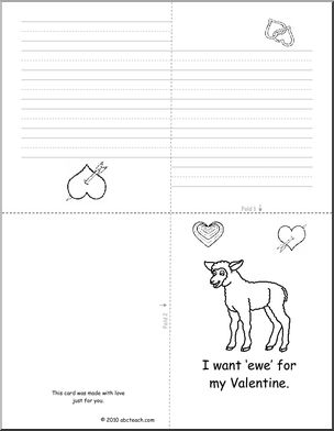 Greeting Card: Valentine Ewe (foldable) (K-1)