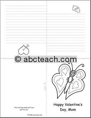 Greeting Card: Valentine for Mom (foldable) (K-1)