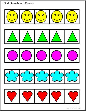 Shapes and 5 x 5 (primary) Grid Game