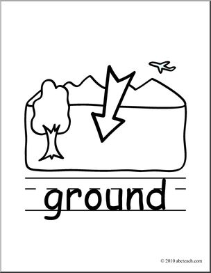 Clip Art: Basic Words: Ground B&W (poster)