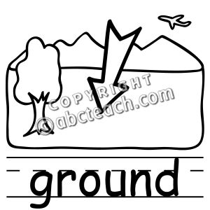 Clip Art: Basic Words: Ground B&W (poster)