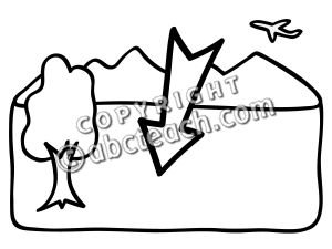Clip Art: Basic Words: Ground (coloring page)