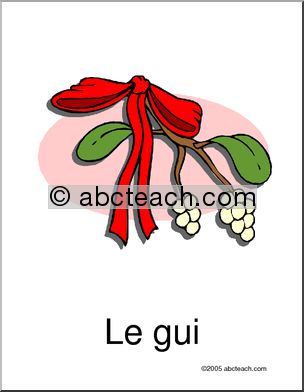 French: NoÃŽl; Gui Vocabulary Poster