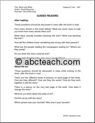 Black and White (primary/elem) Guided Reading