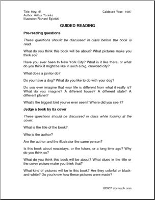 Hey, Al (primary/elem) Guided Reading I abcteach.com