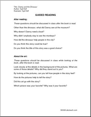Danny and the Dinosaur (primary/elem) Guided Reading