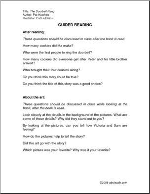 The Doorbell Rang (primary/elem) Guided Reading