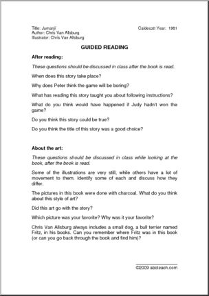 Jumanji (primary) Guided Reading