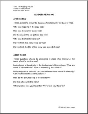 The Napping House (primary) Guided Reading