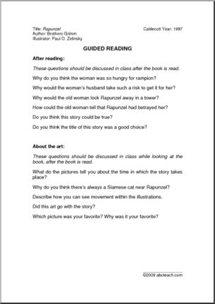 Rapunzel (primary) Guided Reading