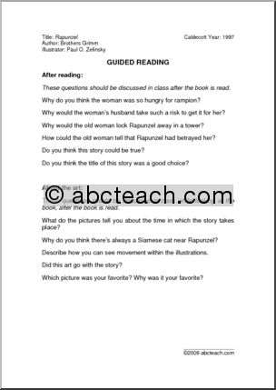 Rapunzel (primary) Guided Reading