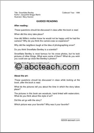 Snowflake Bentley (primary) Guided Reading