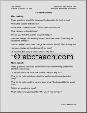 Book: The Hat – Guided Reading (primary/elem)