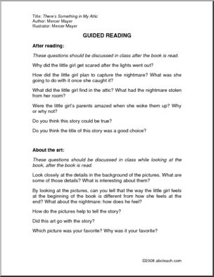 There’s Something in My Attic (primary) Guided Reading