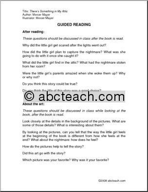 There’s Something in My Attic (primary) Guided Reading