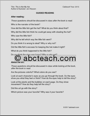 This Is Not My Hat (primary/elem) Guided Reading