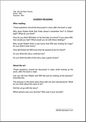 We Are Best Friends (primary) Guided Reading