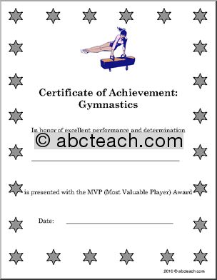 Sports Certificates: Gymnastics