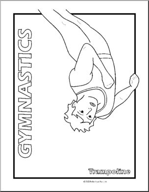 Coloring Page: Sport – Gymnastics (Trampoline)