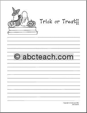 Writing Paper: Halloween – Trick or Treat!