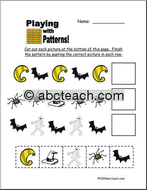 Worksheet: Halloween Patterns (pre-k/primary)