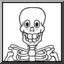 Clip Art: Halloween Faces: Skeleton (coloring page)