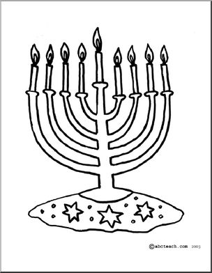 Coloring Page: Hanukkah – Menorah