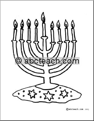 Coloring Page: Hanukkah – Menorah