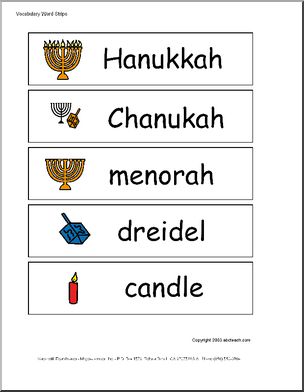 Word Wall: Hannukah (with pictures)